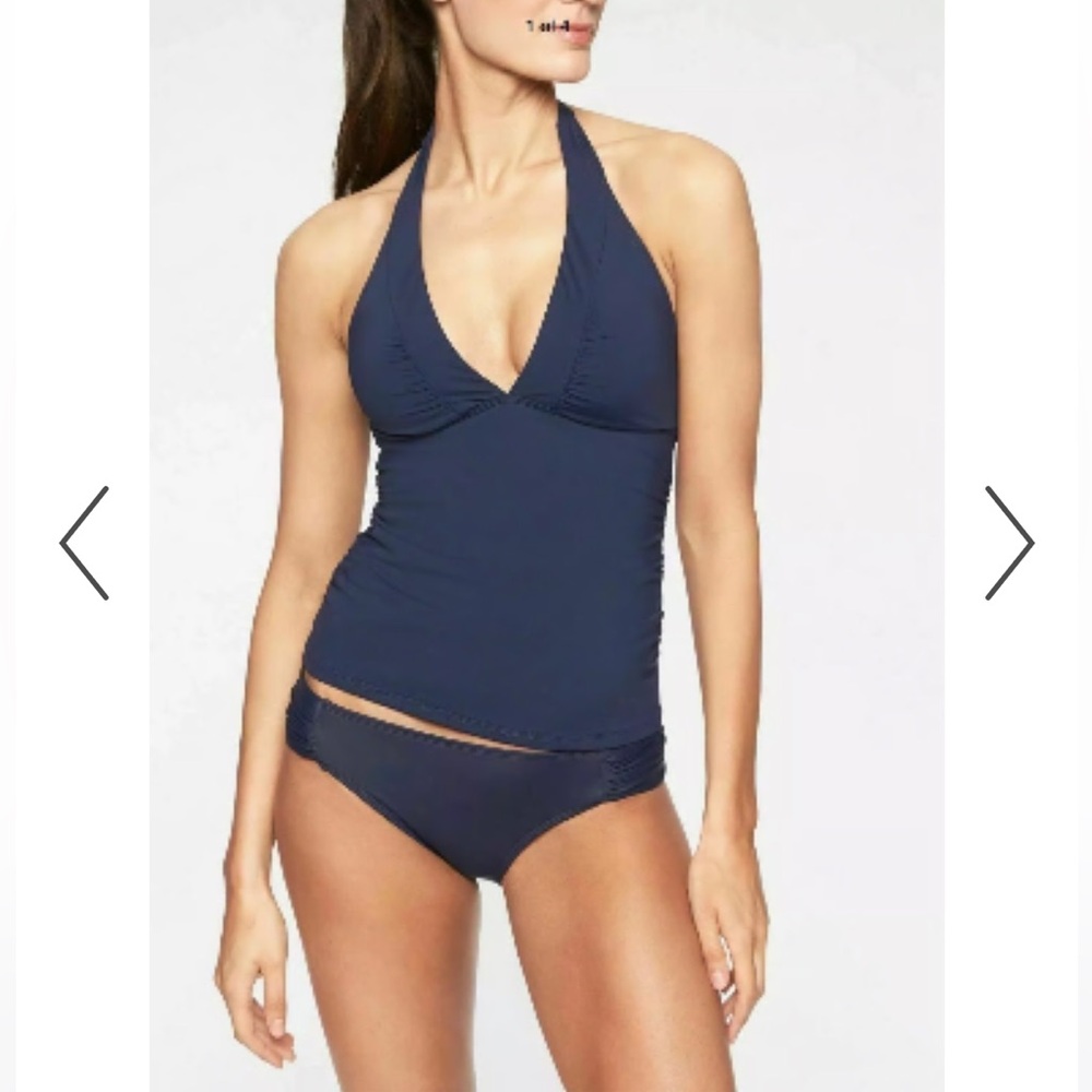 Athleta Shirrendipity navy swim tankini size small